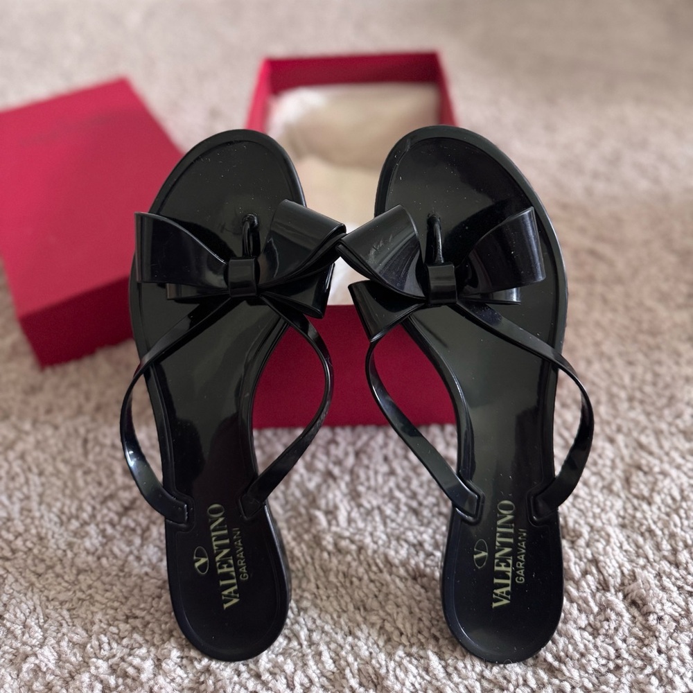 Valentino Black Bow Sandals